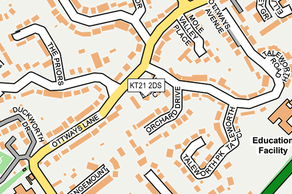 KT21 2DS map - OS OpenMap – Local (Ordnance Survey)