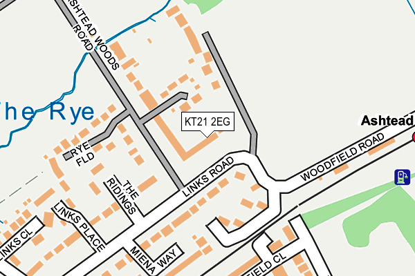 KT21 2EG map - OS OpenMap – Local (Ordnance Survey)