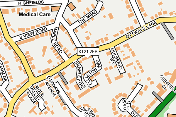 KT21 2FB map - OS OpenMap – Local (Ordnance Survey)