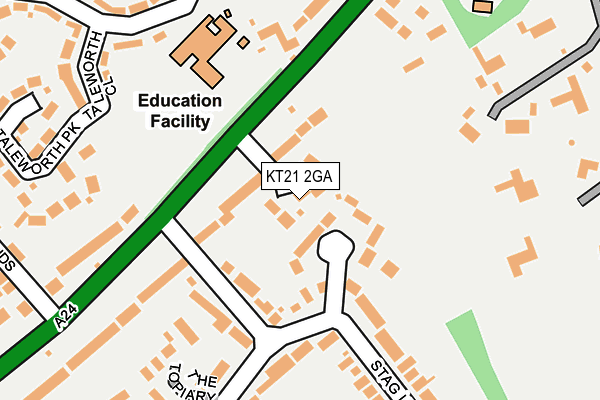 KT21 2GA map - OS OpenMap – Local (Ordnance Survey)