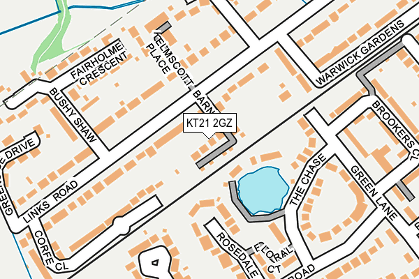 KT21 2GZ map - OS OpenMap – Local (Ordnance Survey)