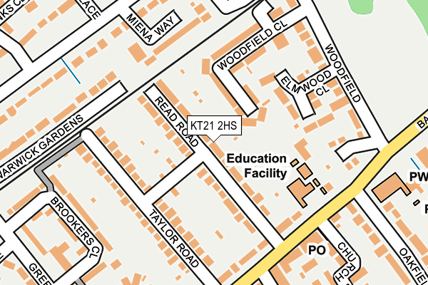 KT21 2HS map - OS OpenMap – Local (Ordnance Survey)