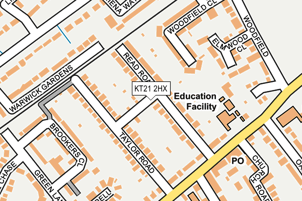 KT21 2HX map - OS OpenMap – Local (Ordnance Survey)