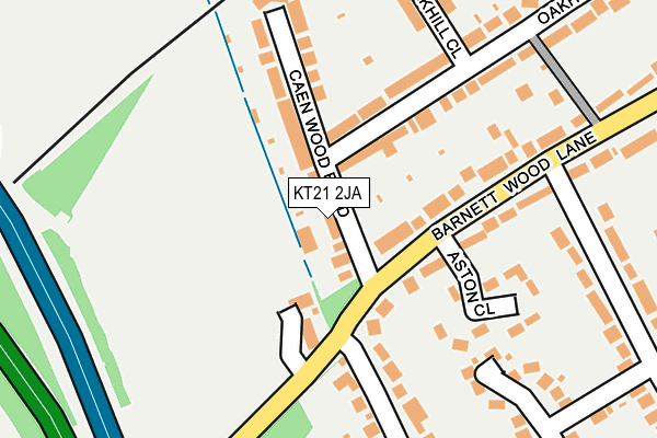 KT21 2JA map - OS OpenMap – Local (Ordnance Survey)