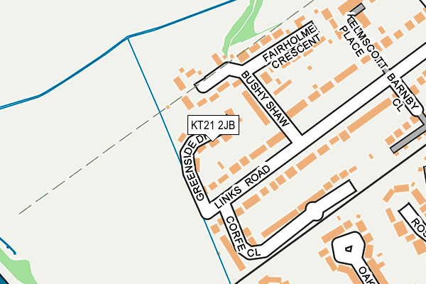 KT21 2JB map - OS OpenMap – Local (Ordnance Survey)