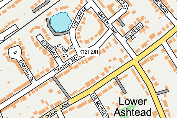 KT21 2JH map - OS OpenMap – Local (Ordnance Survey)