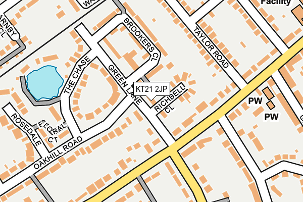 KT21 2JP map - OS OpenMap – Local (Ordnance Survey)