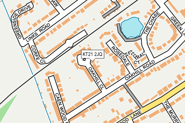 KT21 2JQ map - OS OpenMap – Local (Ordnance Survey)