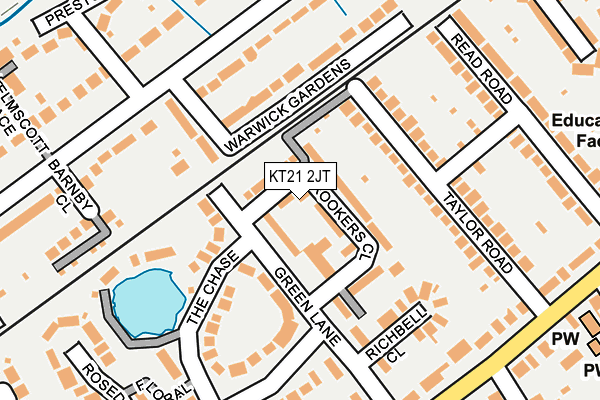 KT21 2JT map - OS OpenMap – Local (Ordnance Survey)