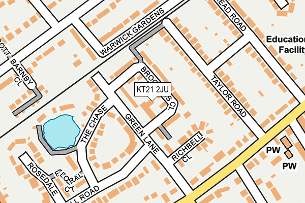 KT21 2JU map - OS OpenMap – Local (Ordnance Survey)