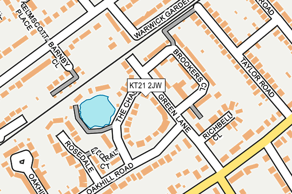 KT21 2JW map - OS OpenMap – Local (Ordnance Survey)