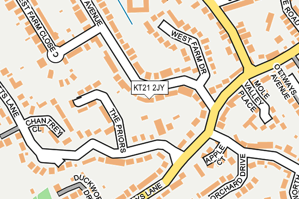 KT21 2JY map - OS OpenMap – Local (Ordnance Survey)