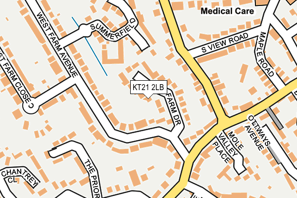 KT21 2LB map - OS OpenMap – Local (Ordnance Survey)