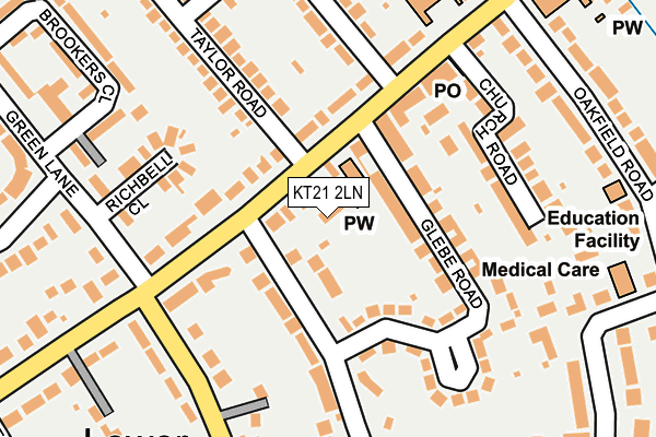 KT21 2LN map - OS OpenMap – Local (Ordnance Survey)