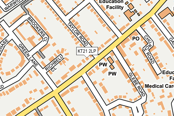 KT21 2LP map - OS OpenMap – Local (Ordnance Survey)