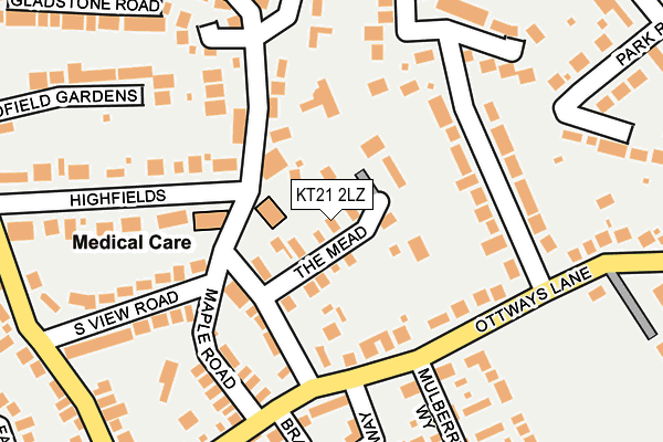 KT21 2LZ map - OS OpenMap – Local (Ordnance Survey)