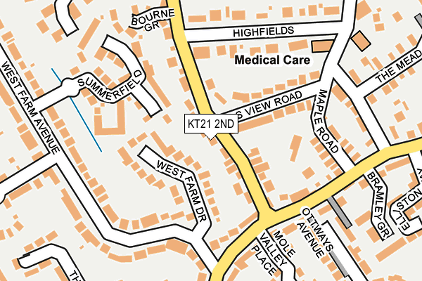 KT21 2ND map - OS OpenMap – Local (Ordnance Survey)