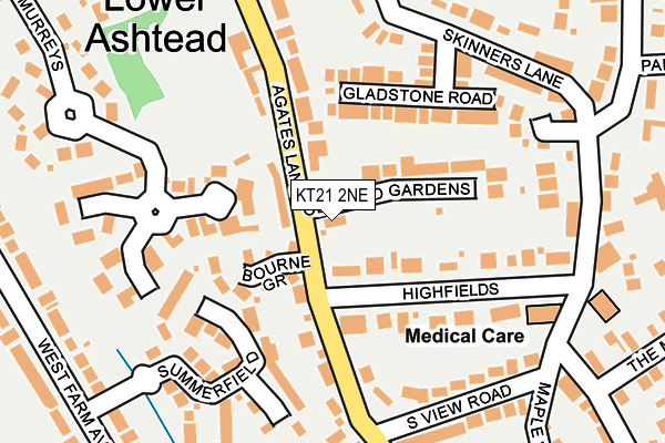 KT21 2NE map - OS OpenMap – Local (Ordnance Survey)