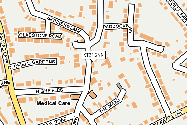 KT21 2NN map - OS OpenMap – Local (Ordnance Survey)