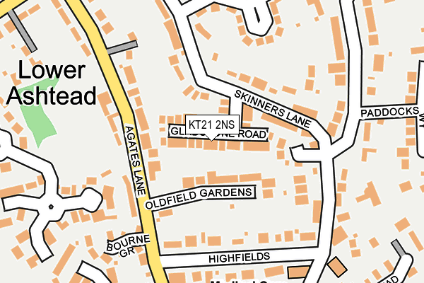 KT21 2NS map - OS OpenMap – Local (Ordnance Survey)