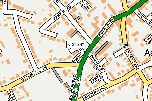 KT21 2NY map - OS OpenMap – Local (Ordnance Survey)