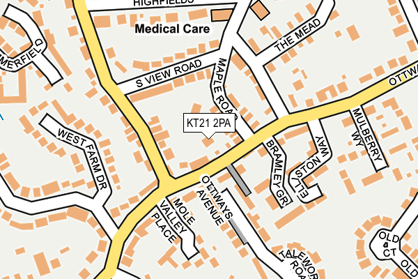 KT21 2PA map - OS OpenMap – Local (Ordnance Survey)