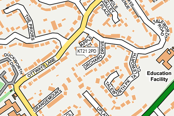 KT21 2PD map - OS OpenMap – Local (Ordnance Survey)