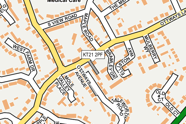 KT21 2PF map - OS OpenMap – Local (Ordnance Survey)