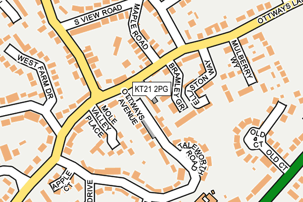 KT21 2PG map - OS OpenMap – Local (Ordnance Survey)