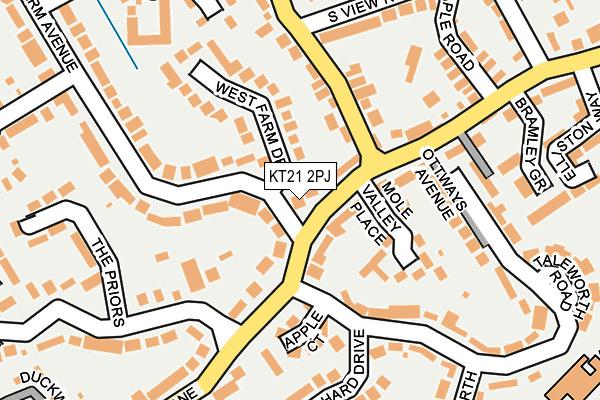KT21 2PJ map - OS OpenMap – Local (Ordnance Survey)
