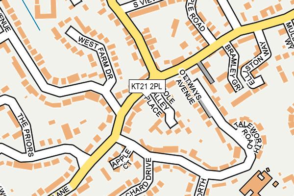 KT21 2PL map - OS OpenMap – Local (Ordnance Survey)