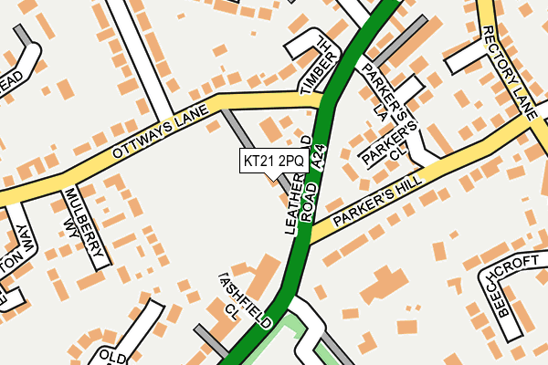 KT21 2PQ map - OS OpenMap – Local (Ordnance Survey)