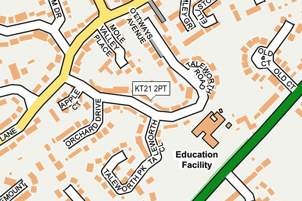 KT21 2PT map - OS OpenMap – Local (Ordnance Survey)