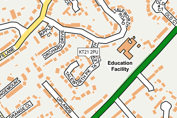 KT21 2PU map - OS OpenMap – Local (Ordnance Survey)