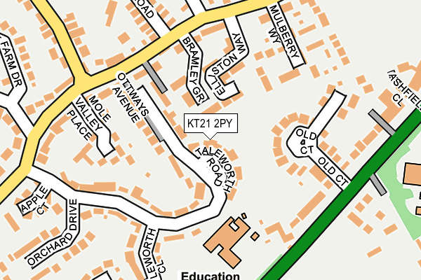 KT21 2PY map - OS OpenMap – Local (Ordnance Survey)