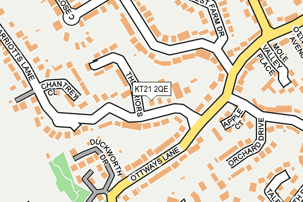 KT21 2QE map - OS OpenMap – Local (Ordnance Survey)