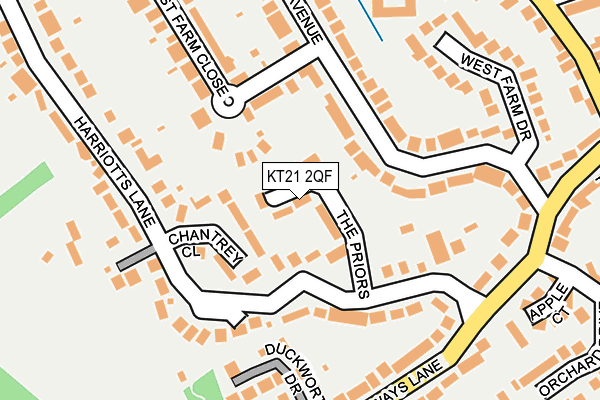 KT21 2QF map - OS OpenMap – Local (Ordnance Survey)