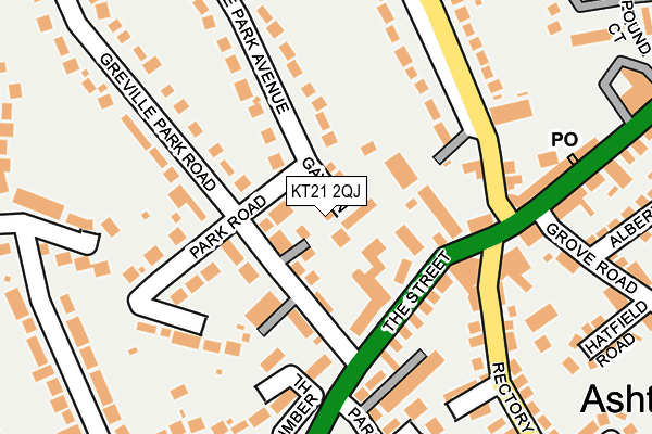 KT21 2QJ map - OS OpenMap – Local (Ordnance Survey)