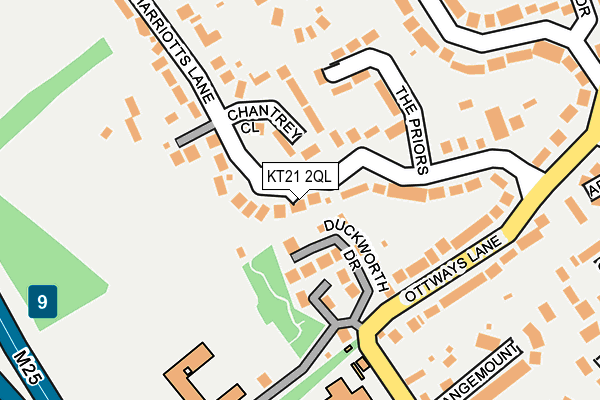 KT21 2QL map - OS OpenMap – Local (Ordnance Survey)