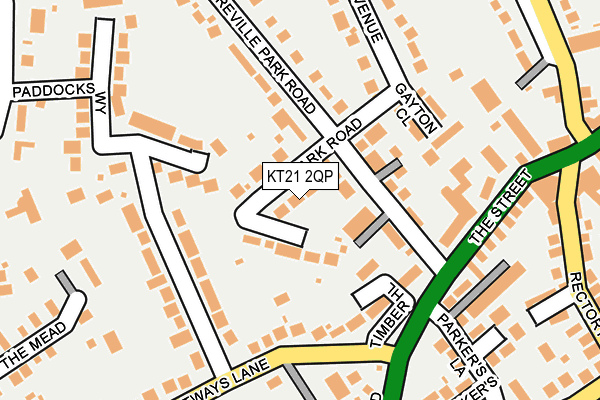 KT21 2QP map - OS OpenMap – Local (Ordnance Survey)