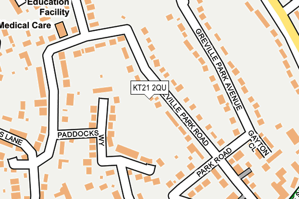 KT21 2QU map - OS OpenMap – Local (Ordnance Survey)