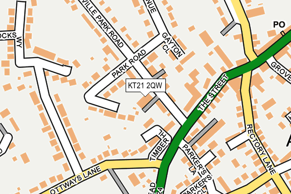 KT21 2QW map - OS OpenMap – Local (Ordnance Survey)