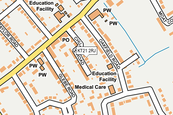 KT21 2RJ map - OS OpenMap – Local (Ordnance Survey)