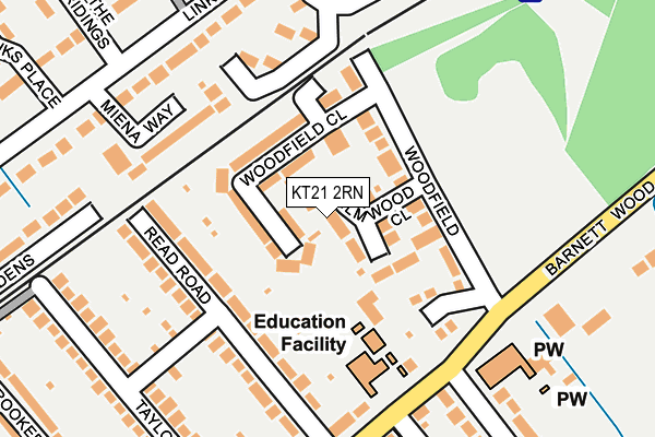 KT21 2RN map - OS OpenMap – Local (Ordnance Survey)