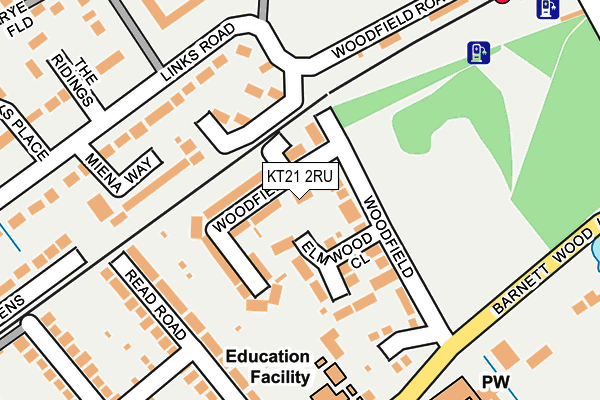 KT21 2RU map - OS OpenMap – Local (Ordnance Survey)
