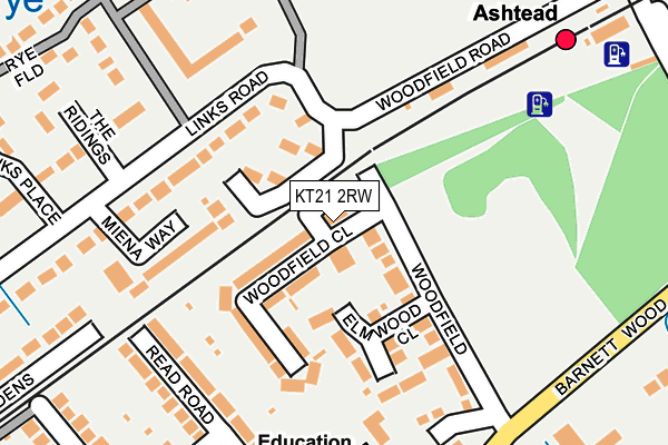 KT21 2RW map - OS OpenMap – Local (Ordnance Survey)