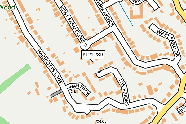 KT21 2SD map - OS OpenMap – Local (Ordnance Survey)