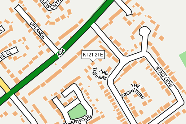 KT21 2TE map - OS OpenMap – Local (Ordnance Survey)