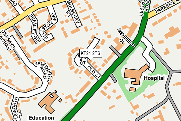 KT21 2TS map - OS OpenMap – Local (Ordnance Survey)