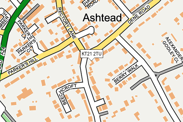 KT21 2TU map - OS OpenMap – Local (Ordnance Survey)